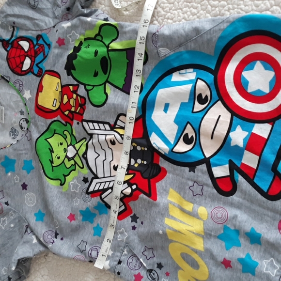 Marvel XS Mini Heros Graphic Grey Scrub Top - Picture 11 of 16